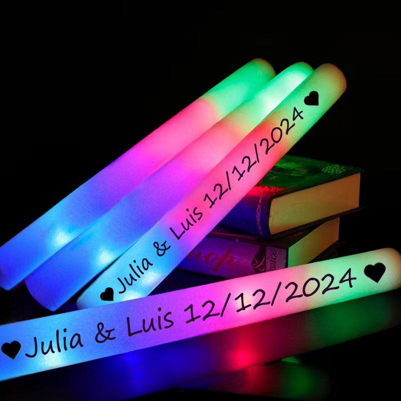 Diy Electronics News - 30 Stück LED-Leuchtstäbe, bunt, RGB-Leuchtschaumstoffstäbchen, Jubelröhre,