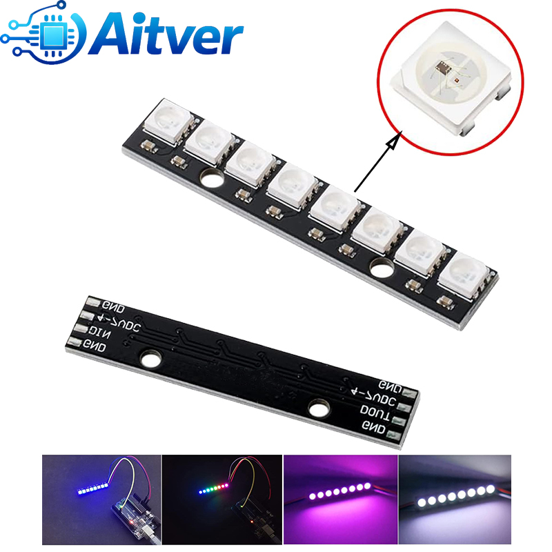 Diy Electronics Address - WS2812B 8Bit RGB-LED-Modul, 5 V adressierbarer