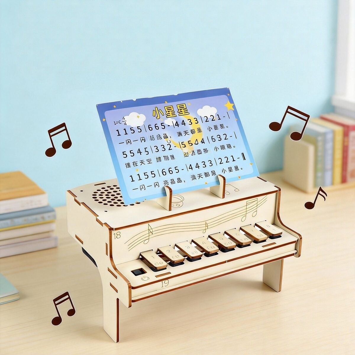 Diy Home Electronics Projects - DIY Holz-Elektronisches Klaviermodell STEM-Bausatz Physik-Sound-Experiment Lehrhilfe