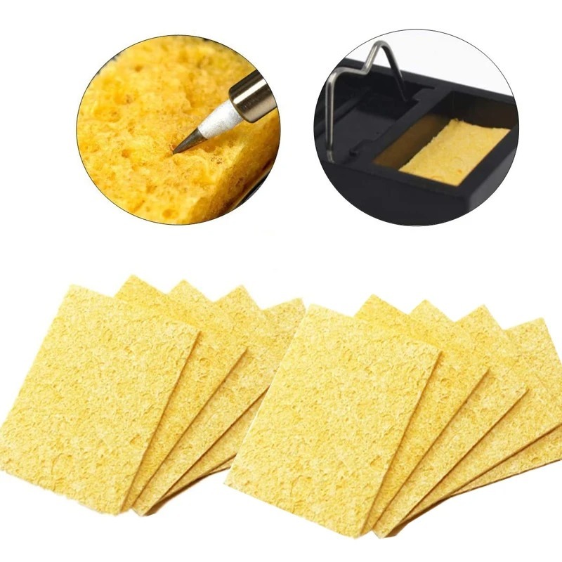 Diy Electronics Soldering Kit - 10 Stück 6x6cm Lötkolben-Reinigungsschwamm, wiederverwendbarer Anti-Verbrühungs-Lötspitzenreiniger