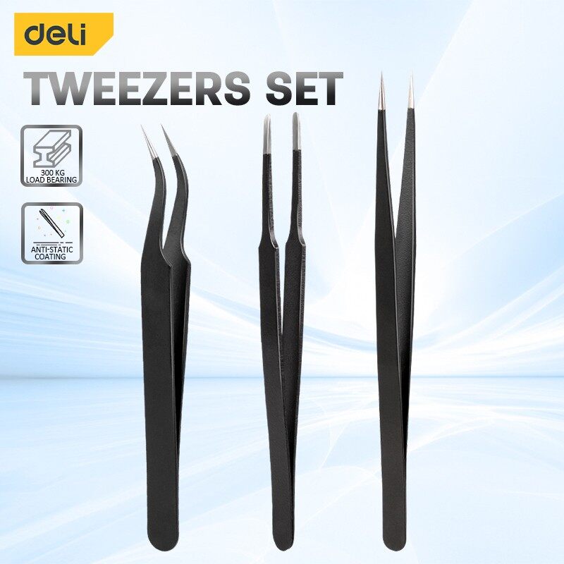 Diy Electronics Soldering Kit - Deli 3-teilige Pinzette Set verbesserte Pinzette