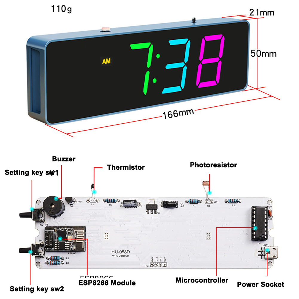 Esp8266 iot bunte wifi uhr kit – Diy Home Electronics Projects Bewertung und Preis