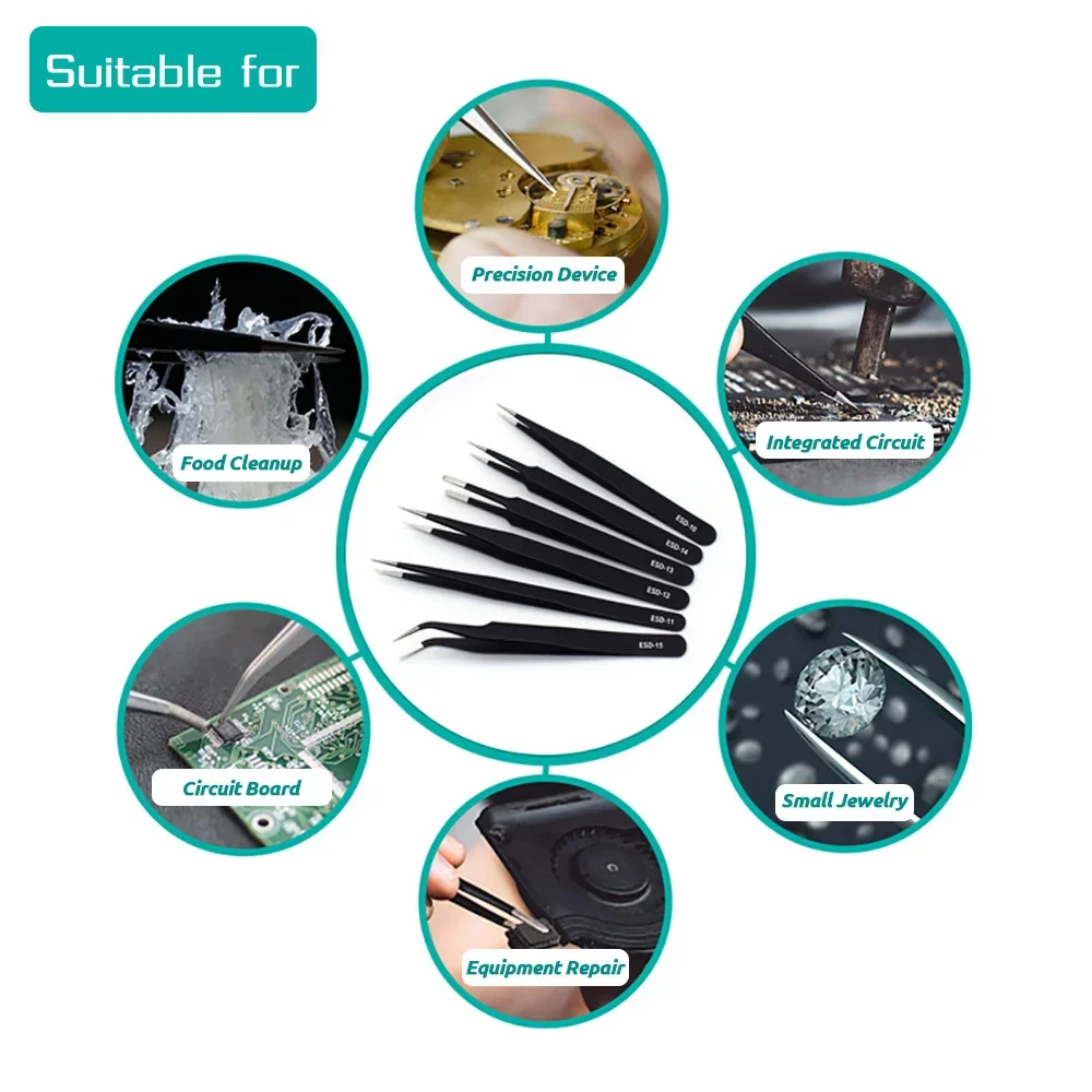 6-teiliges Präzisionspinzetten – Diy Electronics Soldering Kit Bewertung und Preis