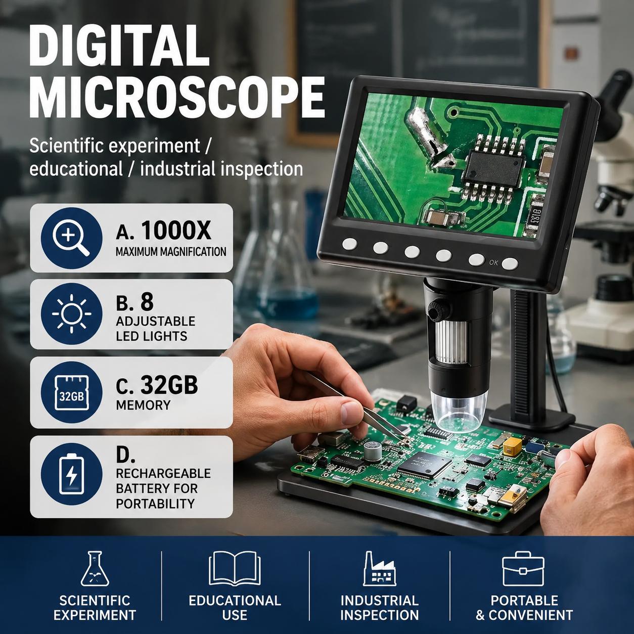 Inspektionsmikroskop 1000-fach – Diy Microscope For Electronics Repair Bewertung und Preis